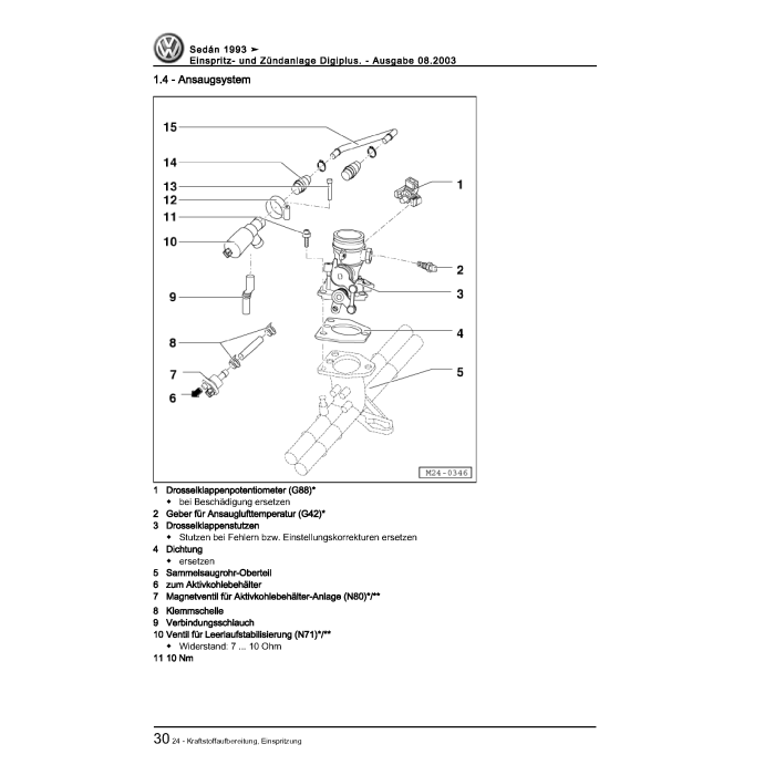 VW Käfer Mexiko 1,6 Liter (1993-2004) Reparaturleitfaden Einspritzanlage und Zündanlage Digiplus ACD