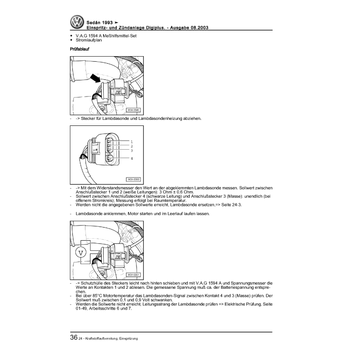 VW Käfer Mexiko 1,6 Liter (1993-2004) Reparaturleitfaden Einspritzanlage und Zündanlage Digiplus ACD