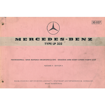Mercedes LP 332  (1961) Ersatzteilliste Fahrgestell / Aufbau