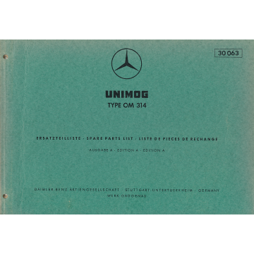 Mercedes Benz Unimog (1966) Motor Ersatzteilliste OM 314