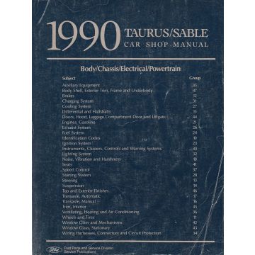 Ford Taurus / Sable (1990) - Car Shop Manual Werkstatthandbuch