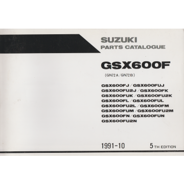 Suzuki GSX 600 F (1991) Parts Catalogue / Ersatzteilkatalog