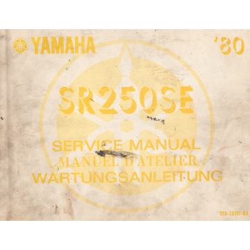Yamaha SR 250 SE (1980-1982) Wartungsanleitung