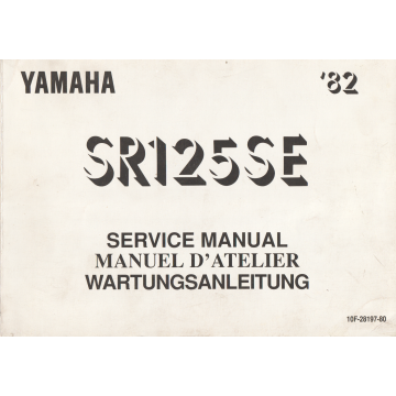 Yamaha SR 125 SE (ab 1982) Wartungsanleitung