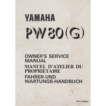 Yamaha PW 80 G (1994) Fahrer - und Wartungshandbuch