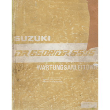 Suzuki DR 650 R / DR 650 S (1992-1995) Wartungsanleitung                                                                                                                                                     