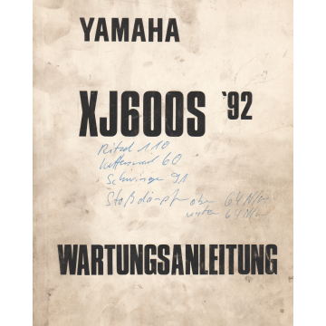 Yamaha XJ 600 S Diversion (1991-1993) Wartungsanleitung