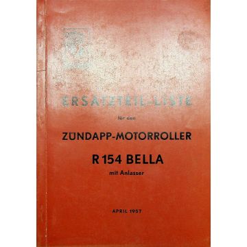 Zündapp Motorroller R 154 Bella (1957) Ersatzteil Liste
