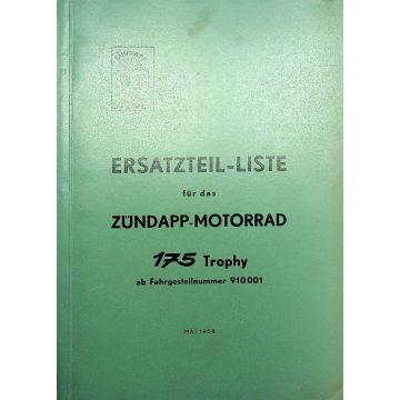 Zündapp 175 Trophy (1958) Ersatzteil Liste
