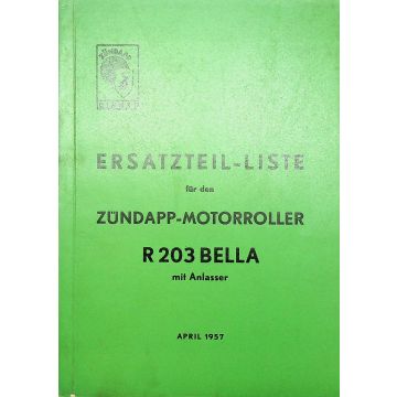 Zündapp R 203 Bella (1957) Ersatzteil Liste
