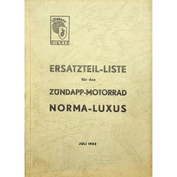 Zündapp Norma Luxus (1953) Ersatzteil Liste