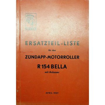 Zündapp R 154 Bella (1957) Ersatzteil Liste