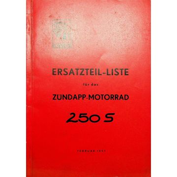 Zündapp 250 S (1957) Ersatzteil Liste