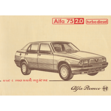 Alfa Romeo 75 2.0 turbo diesel (1985-1992) Uso e Manutenzione
