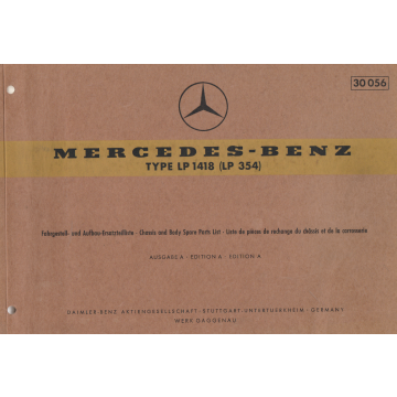 Mercedes Benz LP 1418 / LP354  (1966) Fahrgestell und Aufbau Ersatzteilliste