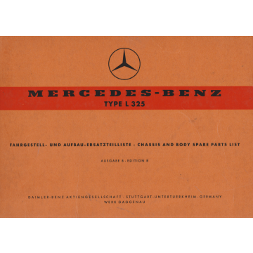 Mercedes Benz L 325 (1956) Fahrgestell und Aufbau Ersatzteilliste