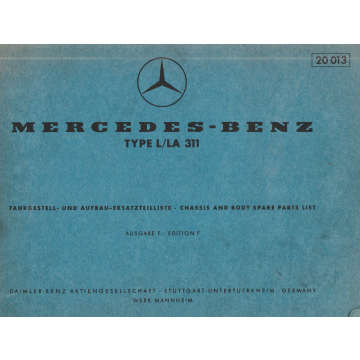 Mercedes Benz L/LA 311 (1960) Fahrgestell und Aufbau Ersatzteilelliste