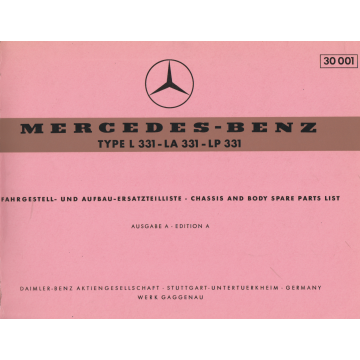 Mercedes Benz L331 - LA331 - LP331 (1958) Fahrgestell und Aufbau Ersatzteilliste