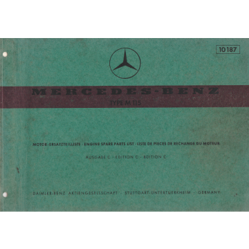 Mercedes Benz Type M 115 (1971) Motor Ersatzteilliste