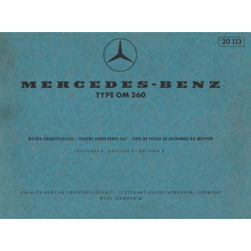 Mercedes Benz OM 360 (1969) Motor Ersatzteilliste