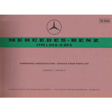 Mercedes Benz L 319 D-L (1962-1963) Zusatzliste / Ersatzteilliste
