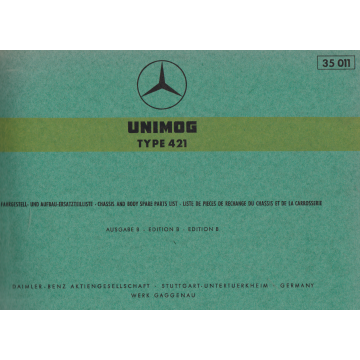 Merceds Benz Unimog (1970)  Fahrgestell und Aufbau Ersatzteilliste