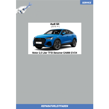 Audi Q3 (2018 ➤) Reparaturleitfaden Motor 2,0 Liter TFSI Benziner EA888 EVO4