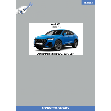 Audi Q3 (2018 ➤) Reparaturleitfaden Achsantrieb hinten 0CQ, 0CR, 0BR