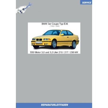 BMW M3 (1992-1998) Werkstatthandbuch S50 Motor 3,0 und 3,2 Liter 210 / 217 / 236 kW