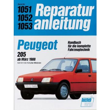 Peugeot 205 (82>) 1.0 / 1.1 / 1.3 / 1.4 Liter Reparaturanleitung Bucheli 1051