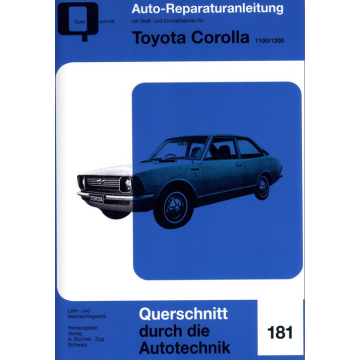 Toyota Carolla 1100 / 1200 Reparaturanleitung Bucheli 181