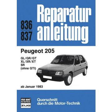Peugeot 205 GL / GR / GT / XL / XR / SR (83>) Reparaturanleitung Bucheli 836