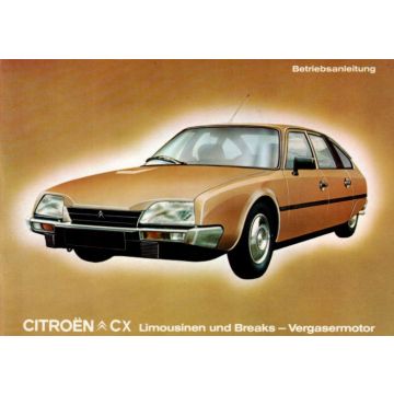 Citroen CX (1974-1985) Betriebsanleitung Vergasermotoren