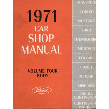 Ford Maverick / Torino / Mustang (1971) Car Shop Manual Volume Four Body