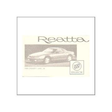 GM Buick Reatta 1989 - Owner's manual