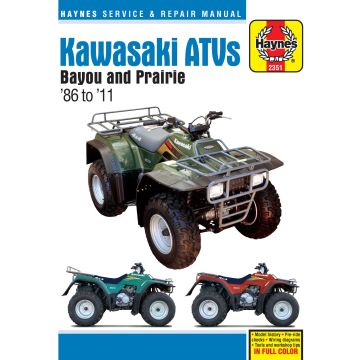 Kawasaki Bayou 220 250 300 Prairie 300 (86-11) Repair Manual Haynes