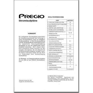 KIA Pregio (1998-2001) Schaltplan Stromlaufplan