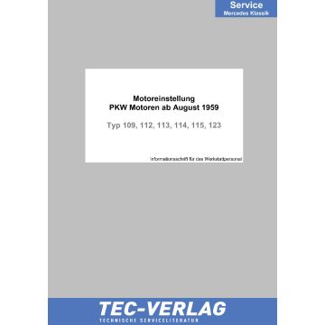 Mercedes Werkstatthandbuch Motoreinstellung Typ 109, 112, 113, 114, 115, 123