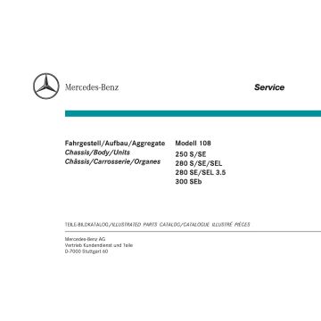 Mercedes Benz Typ 108 Teile Bildkatalog / Parts Catalog
