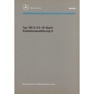 Mercedes 190 E 2.5-16 Sport Evo II (1990) Einführungsschrift für den Kundendienst
