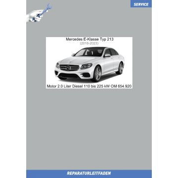 Mercedes E-Klasse (2016-2023) Reparaturleitfaden Motor 2.0 Liter Diesel 110 bis 225 kW OM 654.920