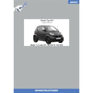 Smart Fortwo (2007-2015) Reparaturleitfaden Motor 1.0 Liter 62 / 88 kW M 132.930