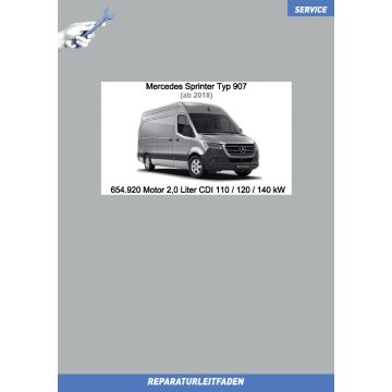 Mercedes Sprinter Typ 907 (ab 2018) Reparaturleitfaden 654.920 Motor 2,0 Liter CDI 110 / 120 / 140 kW
