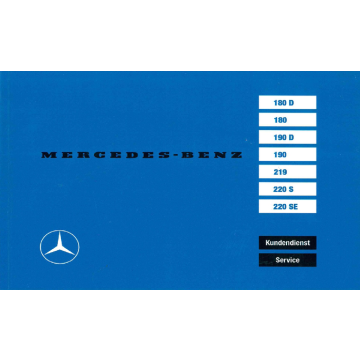 Mercedes Benz Typ 180-220 SE (1956-1959) Wartungsheft