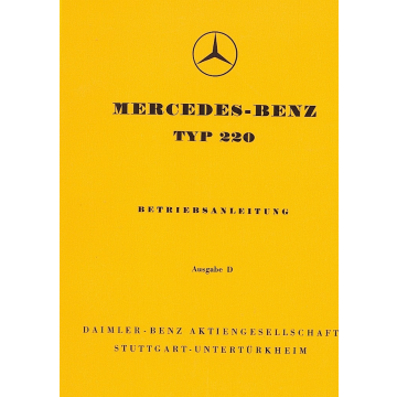 Mercedes Benz W187 Typ 220 (1951-1954) Betriebsanleitung
