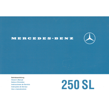 Mercedes Benz W113 250 SL (1963-1967) Betriebsanleitung mehrsprachig
