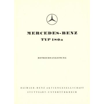 Mercedes Benz W120 Typ 180a (1957-1959) Betriebsanleitung