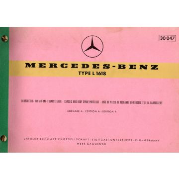 Mercedes Benz L 1618 (1964) Fahrgestell und Aufbau Ersatzteilliste  Ausgabe A 