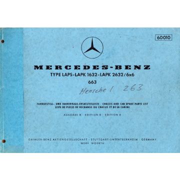 Mercedes Benz Laps LAPK 1632 (1972) Fahrgestell und Fahrerhaus Ersatzteilliste Ausgabe B
