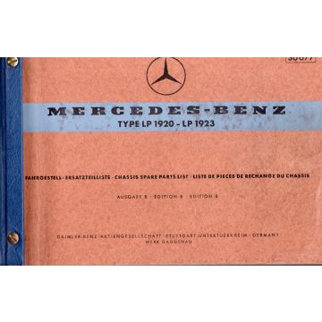 Mercedes Benz Lp 1920-Lp 1923 (1968) Fahrgestell Ersatzteilliste Ausgabe B